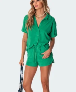 S11135_green Tops Bronti Terry Shirt