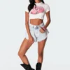 S11163_white Savage Cropped T-Shirt Tops