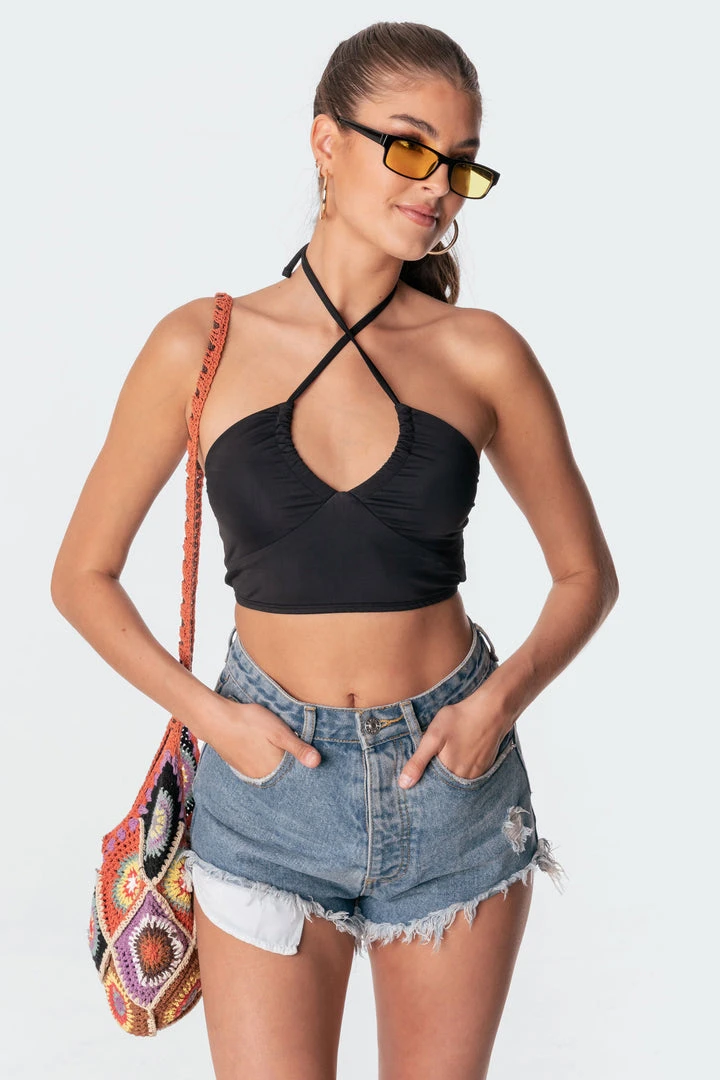 S11154_black Taya Adustable Halter Top Tops 3 S11154_black Taya Adustable Halter Top Tops