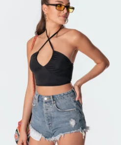 S11154_black Taya Adustable Halter Top Tops 8 S11154_black Taya Adustable Halter Top Tops