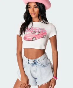 S11163_white Savage Cropped T-Shirt Tops