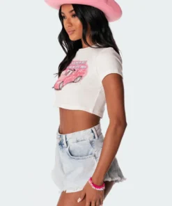 S11163_white Savage Cropped T-Shirt Tops