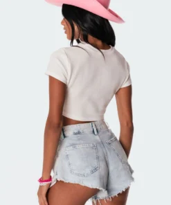 S11163_white Savage Cropped T-Shirt Tops