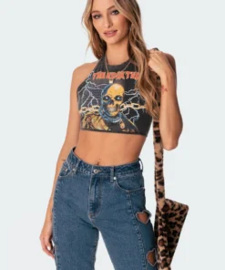 S11057_black-washed Lauren Washed Open Back Top Tops