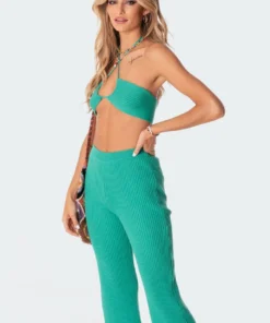 3098_green Kyra Knitted Adjustable Top Tops