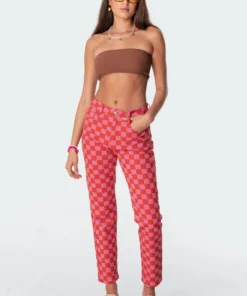 S11146_mix Pants Rory Checkerboard Jeans