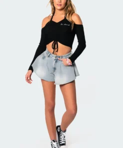 S11050_black Be Kind Off The Shoulder Top Tops