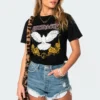 S11049_black Tops Peace & Dove T-Shirt