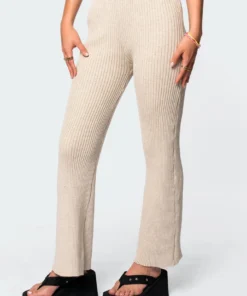 3099_beige Kyra Knitted Flared Pants 9 3099_beige Kyra Knitted Flared Pants