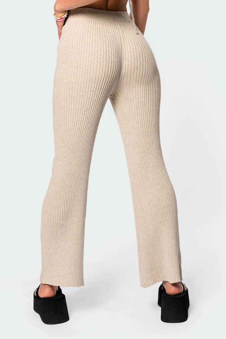3099_beige Kyra Knitted Flared Pants 6 3099_beige Kyra Knitted Flared Pants