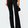 3106_black Gina Gathered V-Cut Pants