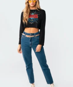 S11046_black Electric Goddess Top Tops