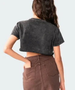 3111_black-washed Feel The Heat Washed Cropped T-Shirt