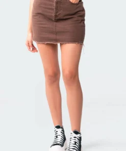 3110_brown Skirts Penelope Denim Mini Skirt