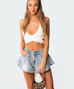3105_white Stella Wrap Crop Top
