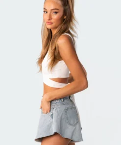 3105_white Stella Wrap Crop Top