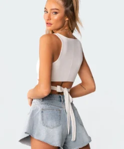 3105_white Stella Wrap Crop Top