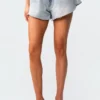 3109_blue Koi Flared Denim Shorts Pants