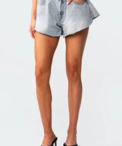 3109_blue Koi Flared Denim Shorts Pants