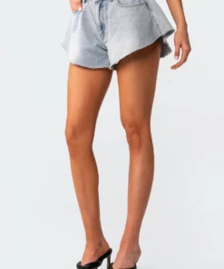 3109_blue Koi Flared Denim Shorts Pants 9 3109_blue Koi Flared Denim Shorts Pants