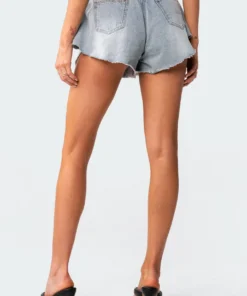 3109_blue Koi Flared Denim Shorts Pants 11 3109_blue Koi Flared Denim Shorts Pants