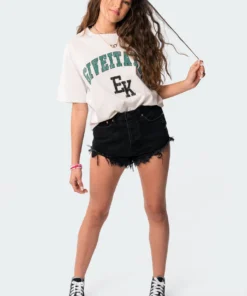 S11015_gray-melange Tops Give It A Try Oversized T-Shirt