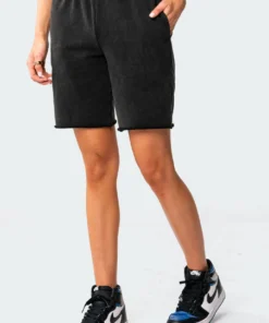7041_black-washed Nuli Basic Washed Shorts Pants