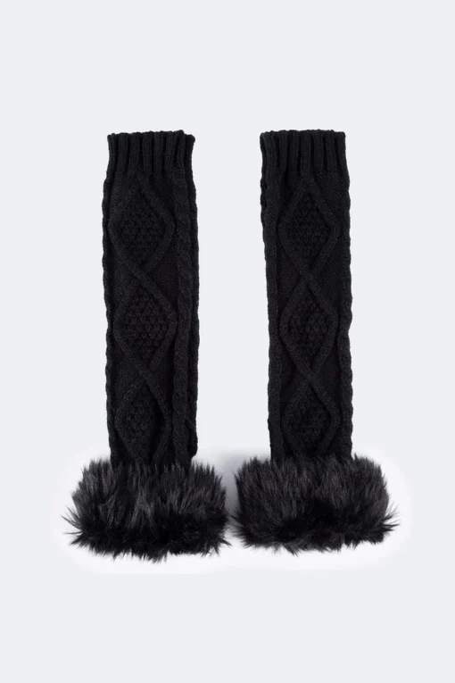 ACC0243_BLACK Fluffy Knitted Arm Warmers 6 ACC0243_BLACK Fluffy Knitted Arm Warmers