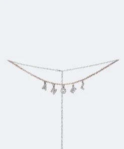 ACC0309_SILVER Angel Letter Belly Chain