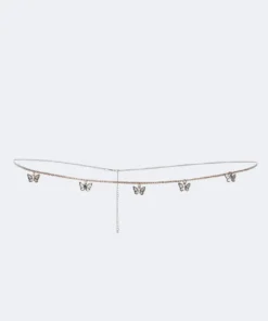 ACC0319_SILVER Delicate Butterfly Belly Chain