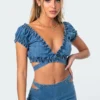 1046_blue Miley Denim Crop Top