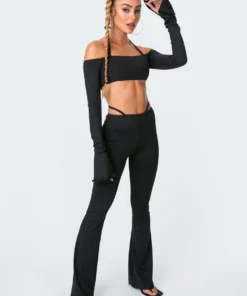 2009_black Aliyah Strap Flare Pants