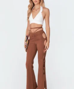 S11414_white Jerry Ribbed Open-Back Crop Top Tops