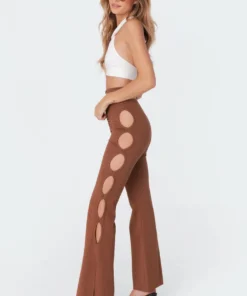 S11408_brown Adina Cut-Out Flared Pants 12 S11408_brown Adina Cut-Out Flared Pants