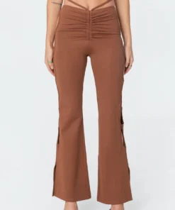 S11408_brown Adina Cut-Out Flared Pants 11 S11408_brown Adina Cut-Out Flared Pants