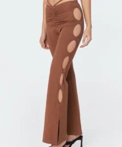 S11408_brown Adina Cut-Out Flared Pants 9 S11408_brown Adina Cut-Out Flared Pants
