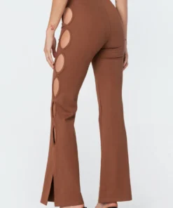 S11408_brown Adina Cut-Out Flared Pants 13 S11408_brown Adina Cut-Out Flared Pants