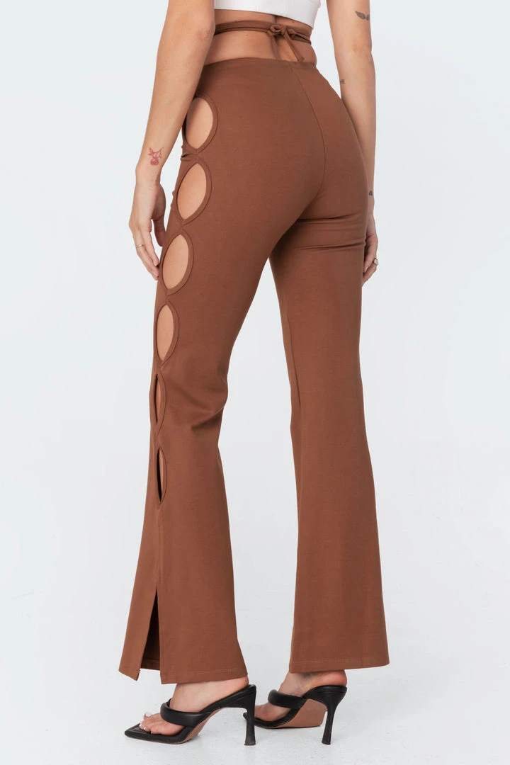 S11408_brown Adina Cut-Out Flared Pants 8 S11408_brown Adina Cut-Out Flared Pants