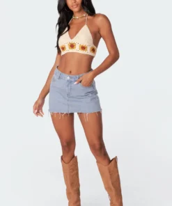 S11344_beige Tops Jeanie Crochet Top