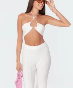 3098_cream Kyra Knitted Adjustable Top Tops