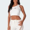 S11360_white Tops Muse Ribbed One-Shoulder Top
