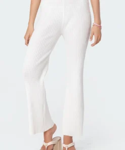 3099_cream Kyra Knitted Flared Pants
