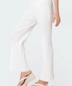 3099_cream Kyra Knitted Flared Pants