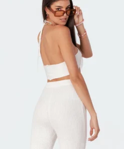 3098_cream Kyra Knitted Adjustable Top Tops