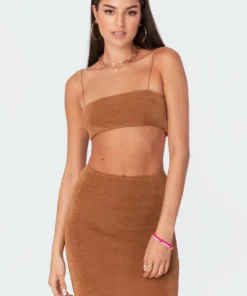 S11428_brown Shelby Crop Top