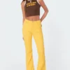 S11393_yellow Harmony Flared Jeans Pants