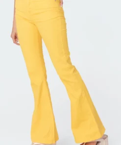 S11393_yellow Harmony Flared Jeans Pants