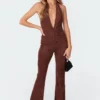 S11370_brown Terri Open Back Jumpsuit