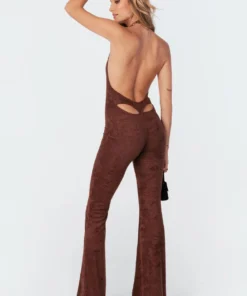 S11370_brown Terri Open Back Jumpsuit