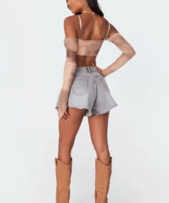 S11357_mix Tops Mesh Tie-Dye Crop Top